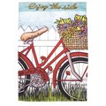 Magnolia Gardens 13 x 18 in Double Applique Enjoy The Ride Polyester  Print Garden Flag M011303